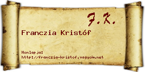Franczia Kristóf névjegykártya