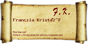 Franczia Kristóf névjegykártya