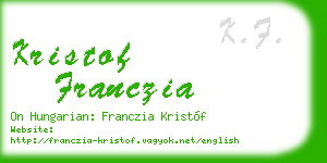 kristof franczia business card