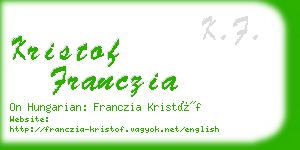 kristof franczia business card